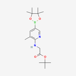 molecular formula C18H29BN2O4 B1456651 tert-Butyl 2-((3-methyl-5-(4,4,5,5-tetramethyl-1,3,2-dioxaborolan-2-yl)pyridin-2-yl)amino)acetate CAS No. 1075249-37-4