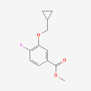 molecular formula C12H13IO3 B1456654 Methyl 3-(cyclopropylmethoxy)-4-iodobenzoate CAS No. 1392191-29-5