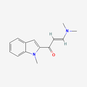 molecular formula C14H16N2O B1456655 3-(dimethylamino)-1-(1-methyl-1H-indol-2-yl)prop-2-en-1-one CAS No. 1428143-45-6