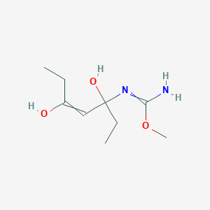 molecular formula C9H18N2O3 B14566550 methyl N'-(3,5-dihydroxyhept-4-en-3-yl)carbamimidate CAS No. 61640-58-2