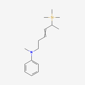 molecular formula C16H27NSi B14566551 N-Methyl-N-[5-(trimethylsilyl)hex-3-en-1-yl]aniline CAS No. 61859-72-1