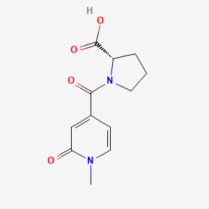 molecular formula C12H14N2O4 B1456661 (2S)-1-(1-methyl-2-oxo-1,2-dihydropyridine-4-carbonyl)pyrrolidine-2-carboxylic acid CAS No. 1309019-70-2