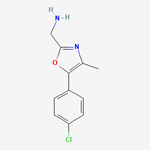 molecular formula C11H11ClN2O B1456662 [5-(4-Chlorophenyl)-4-methyl-1,3-oxazol-2-yl]methanamine CAS No. 1226210-63-4