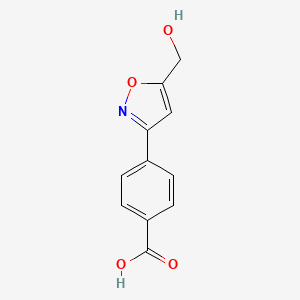 molecular formula C11H9NO4 B1456665 4-[5-(hydroxymethyl)-3-isoxazolyl]Benzoic acid CAS No. 835594-13-3