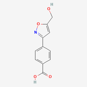 molecular formula C11H9NO4 B1456665 4-[5-(Hydroxymethyl)-1,2-oxazol-3-yl]benzoic acid CAS No. 835594-13-3