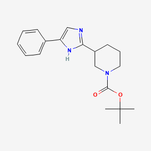 molecular formula C19H25N3O2 B1456669 tert-Butyl 3-(4-phenyl-1H-imidazol-2-yl)piperidine-1-carboxylate CAS No. 1153269-45-4