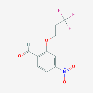 molecular formula C10H8F3NO4 B1456670 4-Nitro-2-(3,3,3-trifluoropropoxy)benzaldehyde CAS No. 1774893-48-9