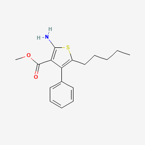 molecular formula C17H21NO2S B1456671 Methyl 2-amino-5-pentyl-4-phenylthiophene-3-carboxylate CAS No. 1437311-99-3