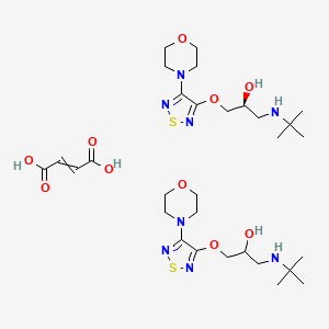 molecular formula C30H52N8O10S2 B1456675 But-2-enedioic acid;1-(tert-butylamino)-3-[(4-morpholin-4-yl-1,2,5-thiadiazol-3-yl)oxy]propan-2-ol;(2S)-1-(tert-butylamino)-3-[(4-morpholin-4-yl-1,2,5-thiadiazol-3-yl)oxy]propan-2-ol CAS No. 33305-95-2