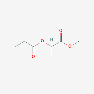 molecular formula C7H12O4 B14566751 Propanoic acid, 2-(1-oxopropoxy)-, methyl ester CAS No. 61402-72-0