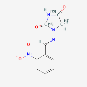 1-[(2-nitrophenyl)methylideneamino]-(2,4,5-13C3)1,3-diazolidine-2,4-dione