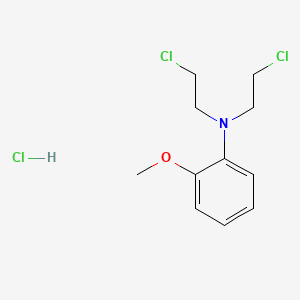 molecular formula C11H16Cl3NO B14566787 N,N-bis(2-chloroethyl)-2-methoxyaniline;hydrochloride CAS No. 61311-67-9