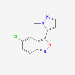 molecular formula C11H8ClN3O B14566789 5-Chloro-3-(1-methyl-1H-pyrazol-5-yl)-2,1-benzoxazole CAS No. 61689-22-3