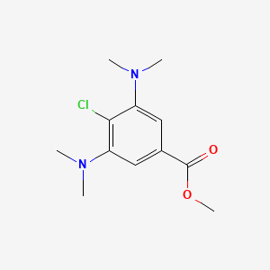 molecular formula C12H17ClN2O2 B14566804 Methyl 4-chloro-3,5-bis(dimethylamino)benzoate CAS No. 61544-46-5