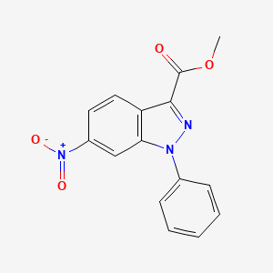 molecular formula C15H11N3O4 B14566851 Methyl 6-nitro-1-phenyl-1H-indazole-3-carboxylate CAS No. 61360-51-8