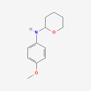 molecular formula C12H17NO2 B14566855 N-(4-Methoxyphenyl)oxan-2-amine CAS No. 61862-54-2