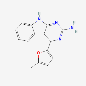 molecular formula C15H14N4O B1456686 4-(5-methyl-2-furyl)-4,4a-dihydro-1H-pyrimido[4,5-b]indol-2-amine CAS No. 1428139-50-7
