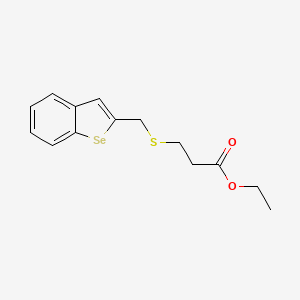 molecular formula C14H16O2SSe B14566885 Ethyl 3-{[(1-benzoselenophen-2-yl)methyl]sulfanyl}propanoate CAS No. 61775-99-3
