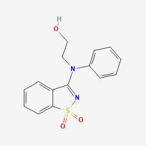 molecular formula C15H14N2O3S B1456689 2-[(1,1-Dioxido-1,2-benzisothiazol-3-yl)(phenyl)amino]ethanol CAS No. 1394306-56-9