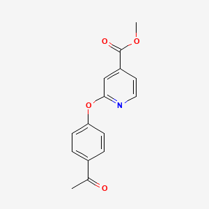 molecular formula C15H13NO4 B1456690 Methyl 2-(4-acetylphenoxy)isonicotinate CAS No. 1415719-21-9