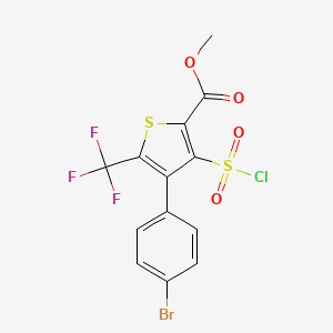 4-(4-Bromo-phenyl)-3-chlorosulfonyl-5-trifluoromethyl-thiophene-2-carboxylic acid methyl ester