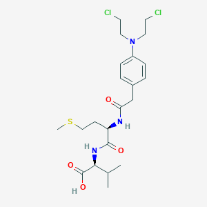molecular formula C22H33Cl2N3O4S B14566946 N-({4-[Bis(2-chloroethyl)amino]phenyl}acetyl)-D-methionyl-L-valine CAS No. 61852-76-4