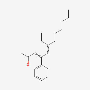 molecular formula C20H28O B14567002 6-Ethyl-4-phenyldodeca-3,5-dien-2-one CAS No. 61800-47-3