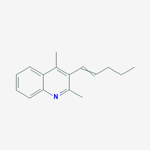 molecular formula C16H19N B14567060 2,4-Dimethyl-3-(pent-1-EN-1-YL)quinoline CAS No. 61736-56-9