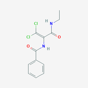 molecular formula C12H12Cl2N2O2 B14567091 N-[1,1-Dichloro-3-(ethylamino)-3-oxoprop-1-en-2-yl]benzamide CAS No. 61767-37-1