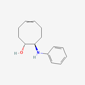 molecular formula C14H19NO B14567136 (1R,8R)-8-Anilinocyclooct-4-en-1-ol CAS No. 61602-31-1