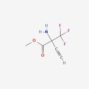 molecular formula C6H6F3NO2 B1456715 Methyl 2-amino-2-(trifluoromethyl)but-3-ynoate CAS No. 1262414-79-8