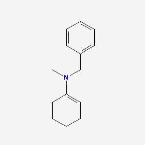 molecular formula C14H19N B14567162 Benzenemethanamine, N-1-cyclohexen-1-yl-N-methyl- CAS No. 61581-04-2
