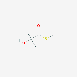 molecular formula C5H10O2S B14567220 Propanethioic acid, 2-hydroxy-2-methyl-, S-methyl ester CAS No. 61603-69-8