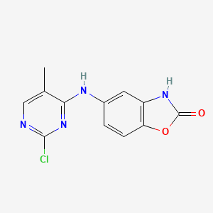 molecular formula C12H9ClN4O2 B1456724 5-(2-氯-5-甲基嘧啶-4-基氨基)苯并[d]噁唑-2(3H)-酮 CAS No. 1236670-87-3
