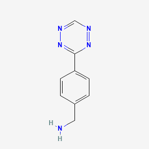 molecular formula C9H9N5 B1456725 (4-(1,2,4,5-Tetrazin-3-YL)phenyl)methanamine CAS No. 1092689-33-2