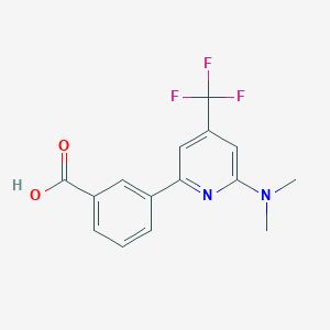 molecular formula C15H13F3N2O2 B1456726 3-(6-Dimethylamino-4-trifluoromethyl-pyridin-2-YL)-benzoic acid CAS No. 1208081-69-9
