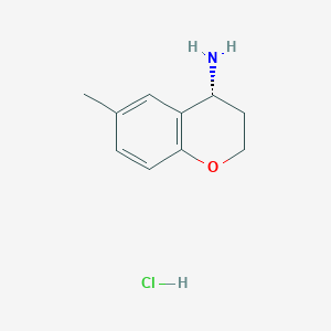 molecular formula C10H14ClNO B1456731 (R)-6-methylchroman-4-amine hydrochloride CAS No. 730980-47-9