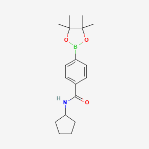 molecular formula C18H26BNO3 B1456733 N-Cyclopentyl-4-(4,4,5,5-tetramethyl-1,3,2-dioxaborolan-2-yl)benzamide CAS No. 933987-10-1