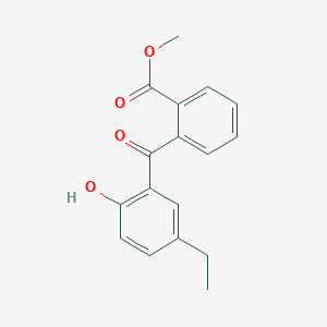 molecular formula C17H16O4 B14567334 Benzoic acid, 2-(5-ethyl-2-hydroxybenzoyl)-, methyl ester CAS No. 61781-90-6