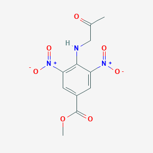 molecular formula C11H11N3O7 B14567349 Methyl 3,5-dinitro-4-[(2-oxopropyl)amino]benzoate CAS No. 61544-97-6