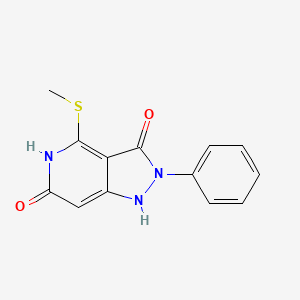 molecular formula C13H11N3O2S B1456735 4-(甲硫基)-2-苯基-1H-吡唑并[4,3-c]吡啶-3,6(2H,5H)-二酮 CAS No. 1365962-18-0