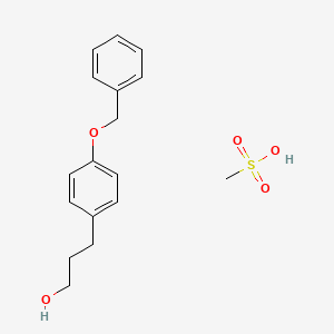 molecular formula C17H22O5S B14567384 Methanesulfonic acid--3-[4-(benzyloxy)phenyl]propan-1-ol (1/1) CAS No. 61440-41-3