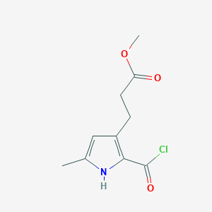 molecular formula C10H12ClNO3 B14567426 Methyl 3-[2-(chlorocarbonyl)-5-methyl-1H-pyrrol-3-yl]propanoate CAS No. 61637-63-6