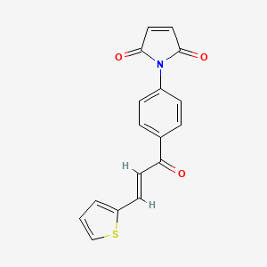 molecular formula C17H11NO3S B1456745 1-{4-[(2E)-3-(2-Thienyl)prop-2-enoyl]phenyl}-1H-pyrrole-2,5-dione CAS No. 1365988-69-7