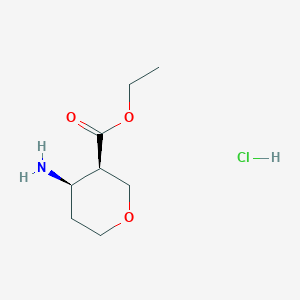 molecular formula C8H16ClNO3 B1456749 Ethyl cis-4-aminotetrahydro-2H-pyran-3-carboxylate hcl CAS No. 1398503-99-5
