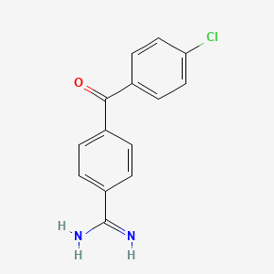 molecular formula C14H11ClN2O B14567502 Benzenecarboximidamide, 4-(4-chlorobenzoyl)- CAS No. 61625-30-7