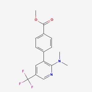 molecular formula C16H15F3N2O2 B1456752 4-(2-Dimethylamino-5-trifluoromethyl-pyridin-3-yl)-benzoic acid methyl ester CAS No. 1311280-18-8