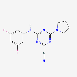 4-(3,5-Difluoro-phenylamino)-6-pyrrolidin-1-yl-[1,3,5]triazine-2-carbonitrile