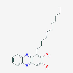 molecular formula C23H30N2O2 B14567575 2,3-Phenazinediol, 1-undecyl- CAS No. 61513-10-8