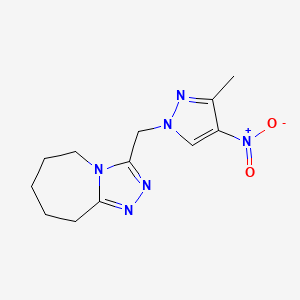3-[(3-methyl-4-nitro-1H-pyrazol-1-yl)methyl]-6,7,8,9-tetrahydro-5H-[1,2,4]triazolo[4,3-a]azepine